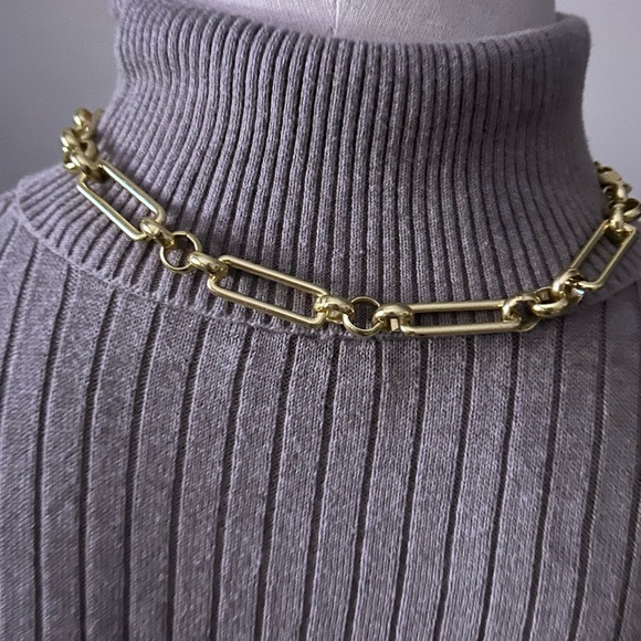 Gold Madewell Paper Clip style necklace 2 inch extender. - Picture 4 of 5